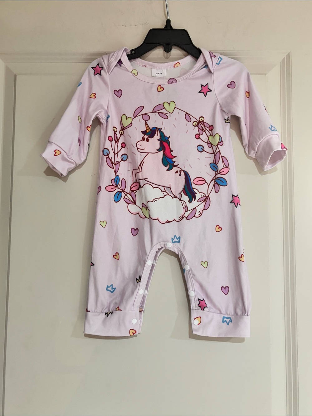 Pink Unicorn Print Baby One-Piece Romper